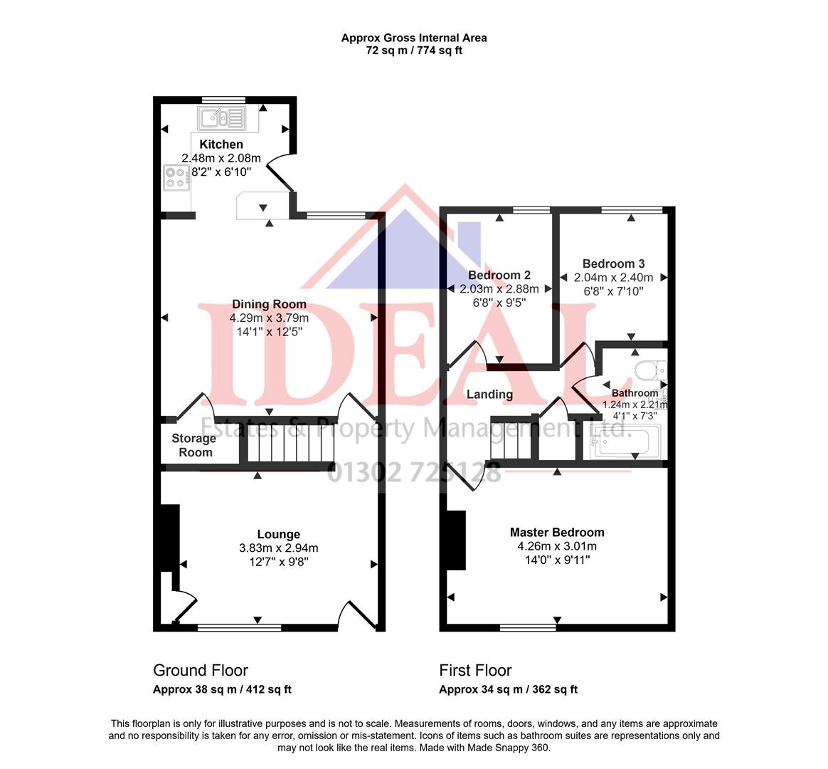 9, Victor Street, Carcroft, Doncaster floorplan