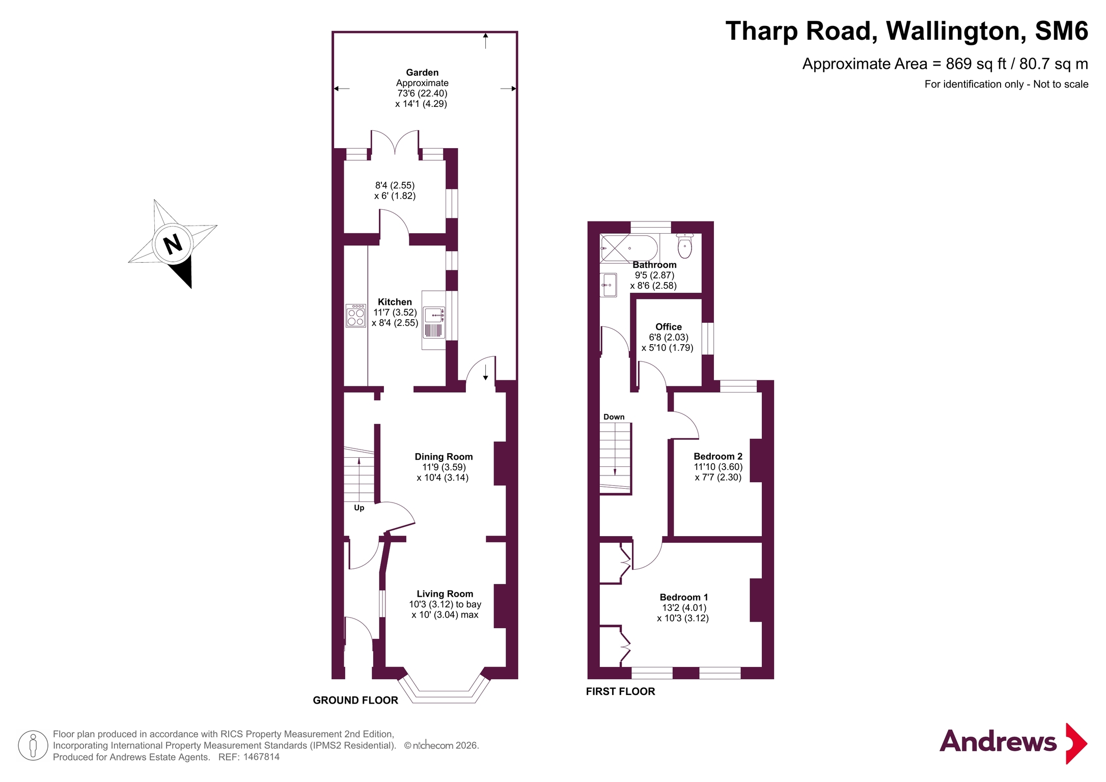 42, Tharp Road, Wallington floorplan