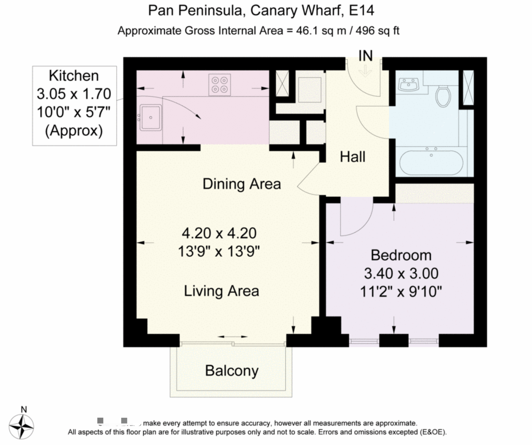Flat 1510, Pan Peninsula Square, London floorplan
