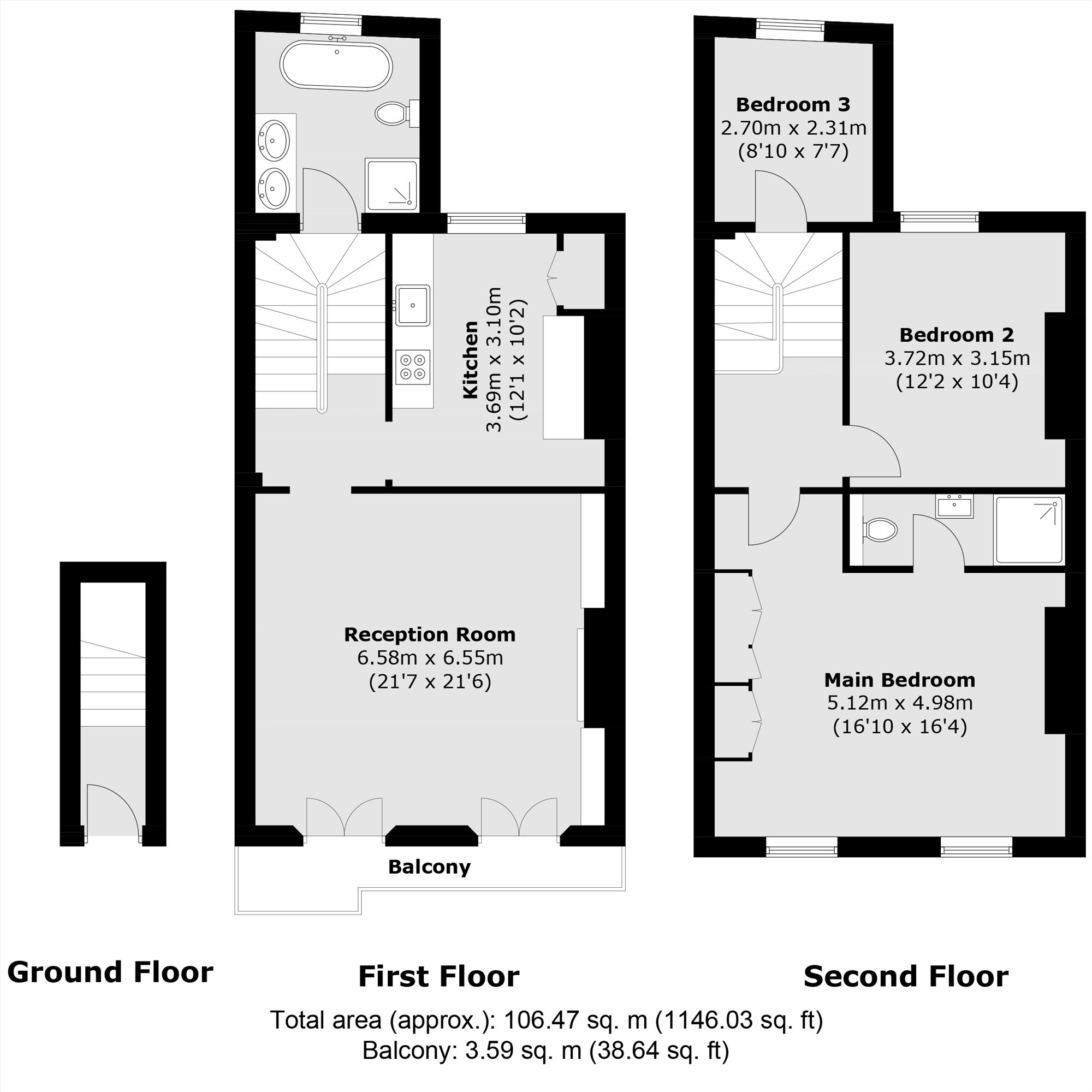 Flat B, 33, Gaisford Street, London floorplan