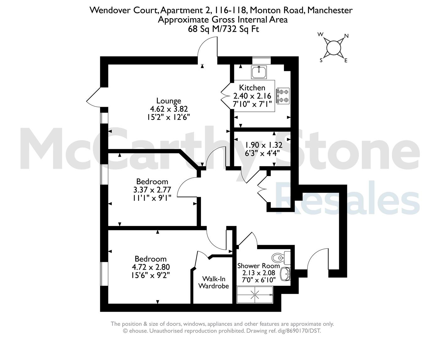 2 Wendover Court, 116-118 Monton Road, Manchester floorplan