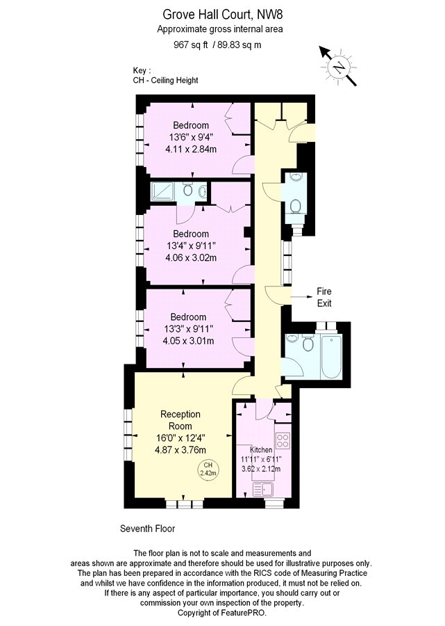 3 Bedrooms Flat to rent in Grove Hall Court, Hall Road, London NW8