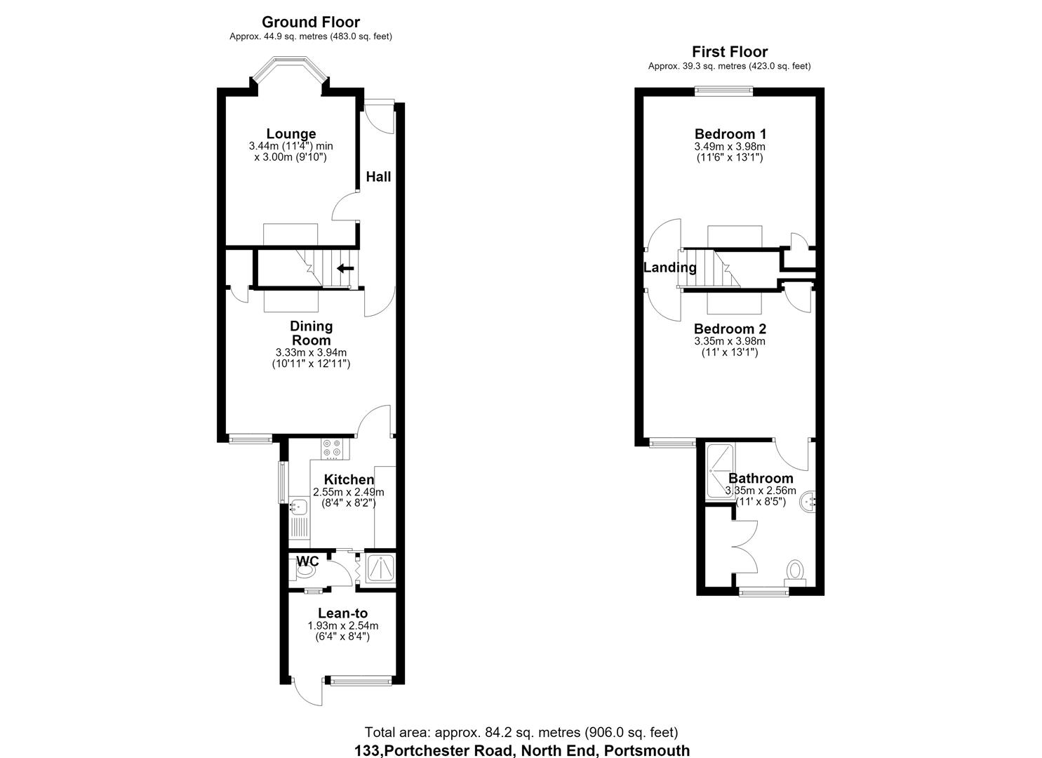 133, Portchester Road, Portsmouth floorplan