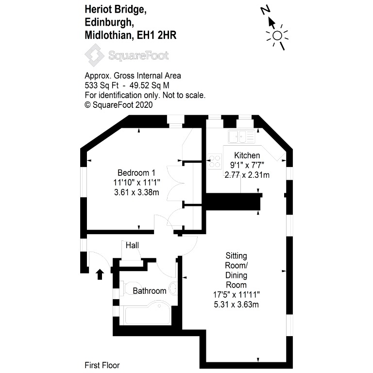 Heriot Bridge, Grassmarket, Edinburgh EH1, 1 bedroom flat to rent