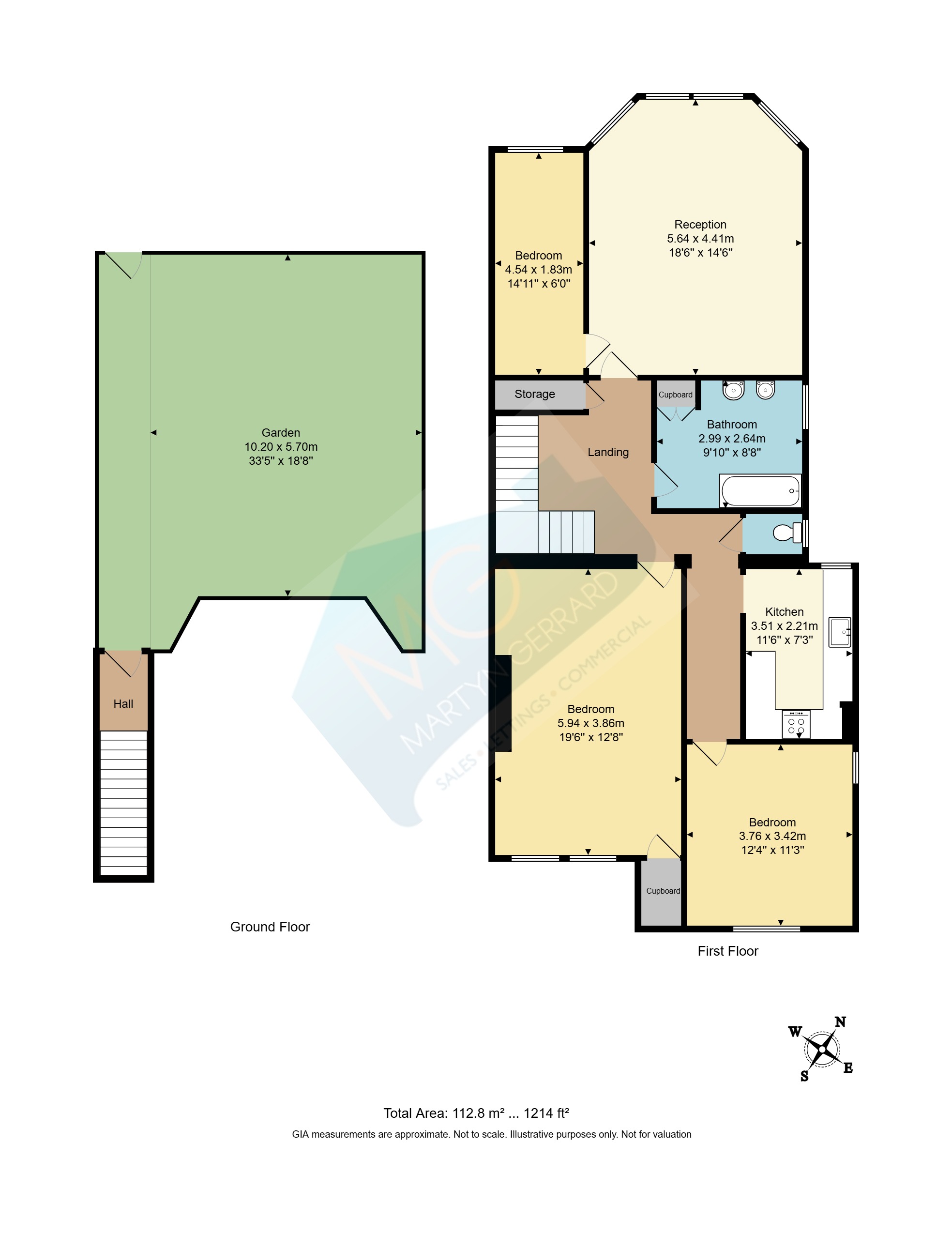 First Floor Flat, 18, Park View Road, London floorplan