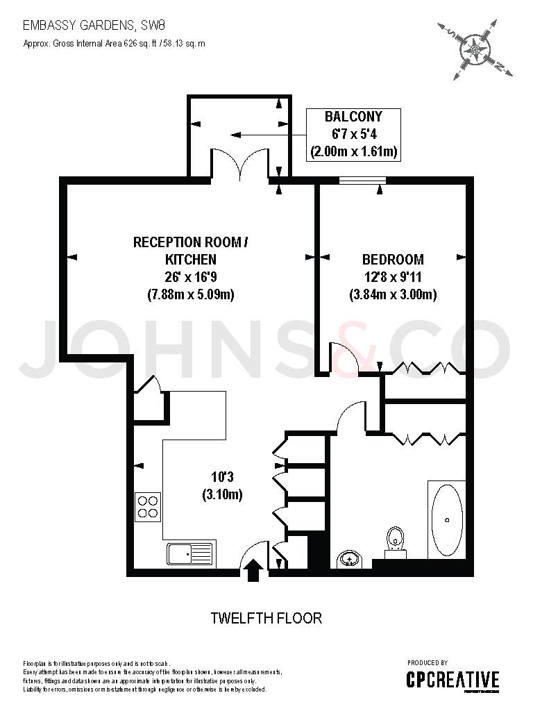 1 Bedrooms Flat to rent in Embassy Gardens, Nine Elms, London SW8