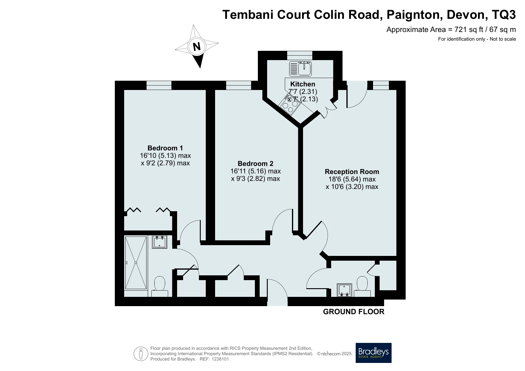 Flat 18, Tembani Court Colin Road, Paignton Devon, Devon floorplan