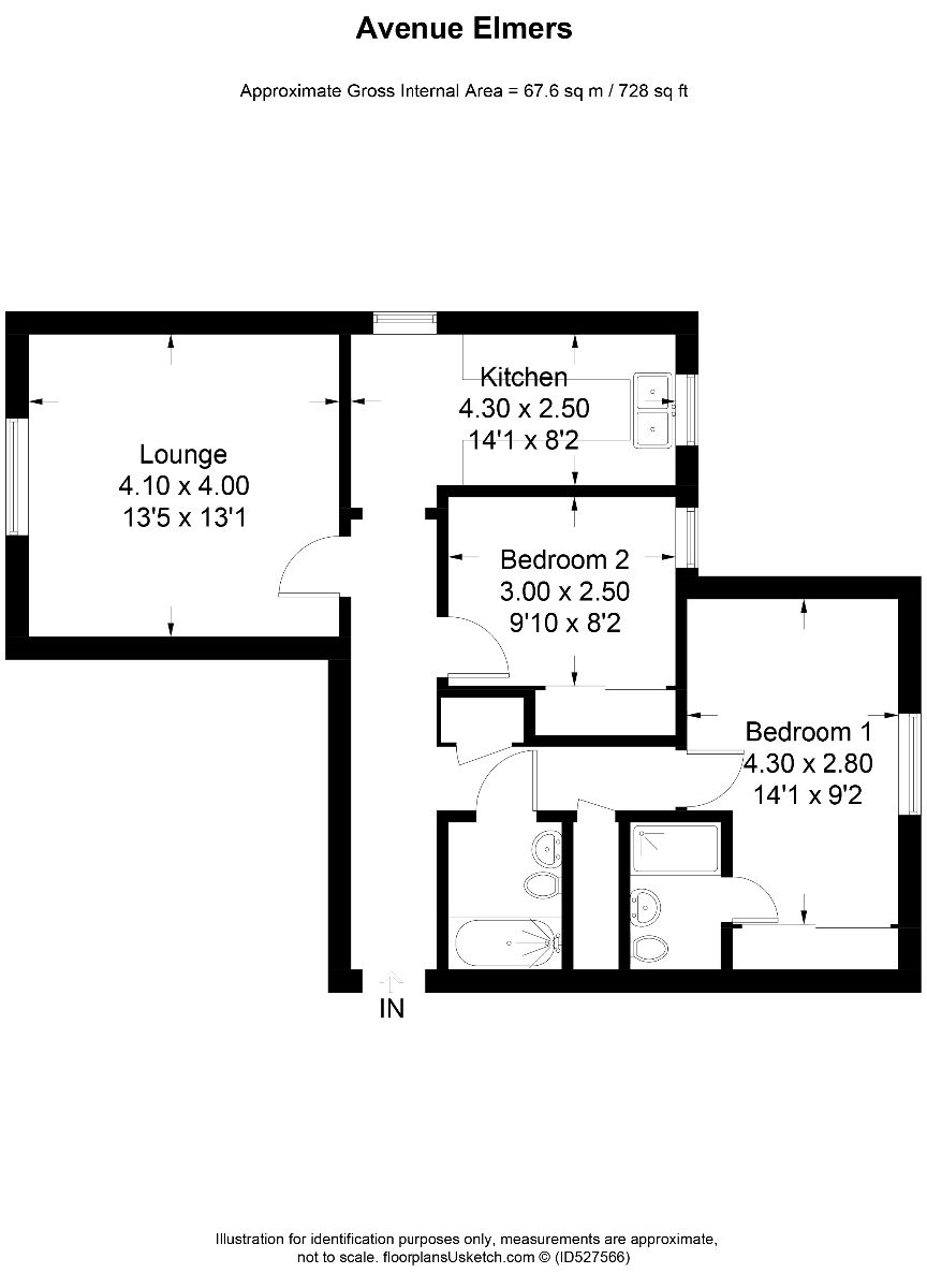 2 Bedrooms Flat to rent in Avenue Elmers, Surbiton KT6