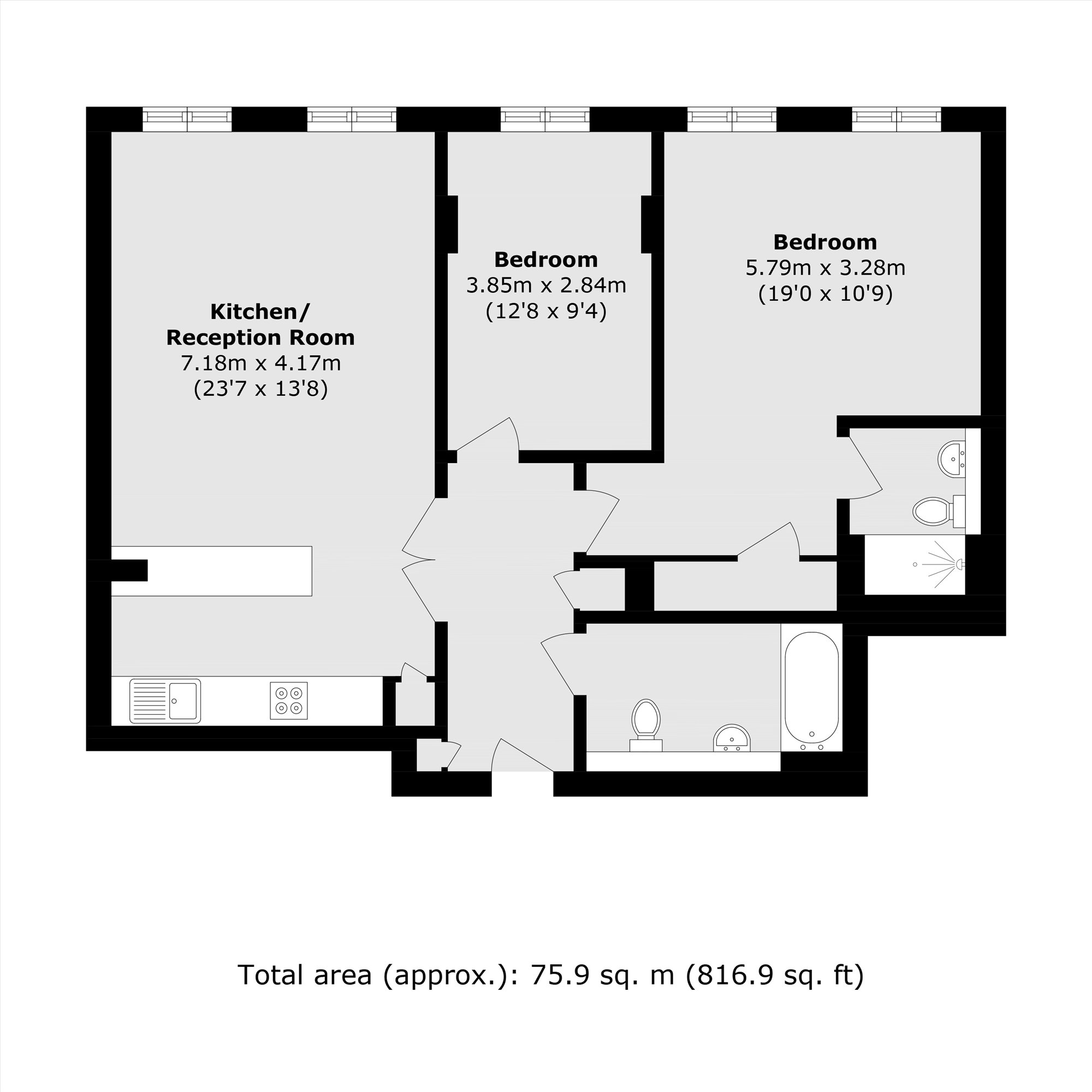 Flat 9, 33A, Clapham High Street, London floorplan