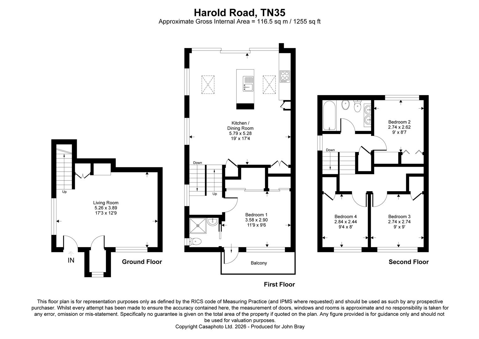 18, Harold Road, Hastings floorplan