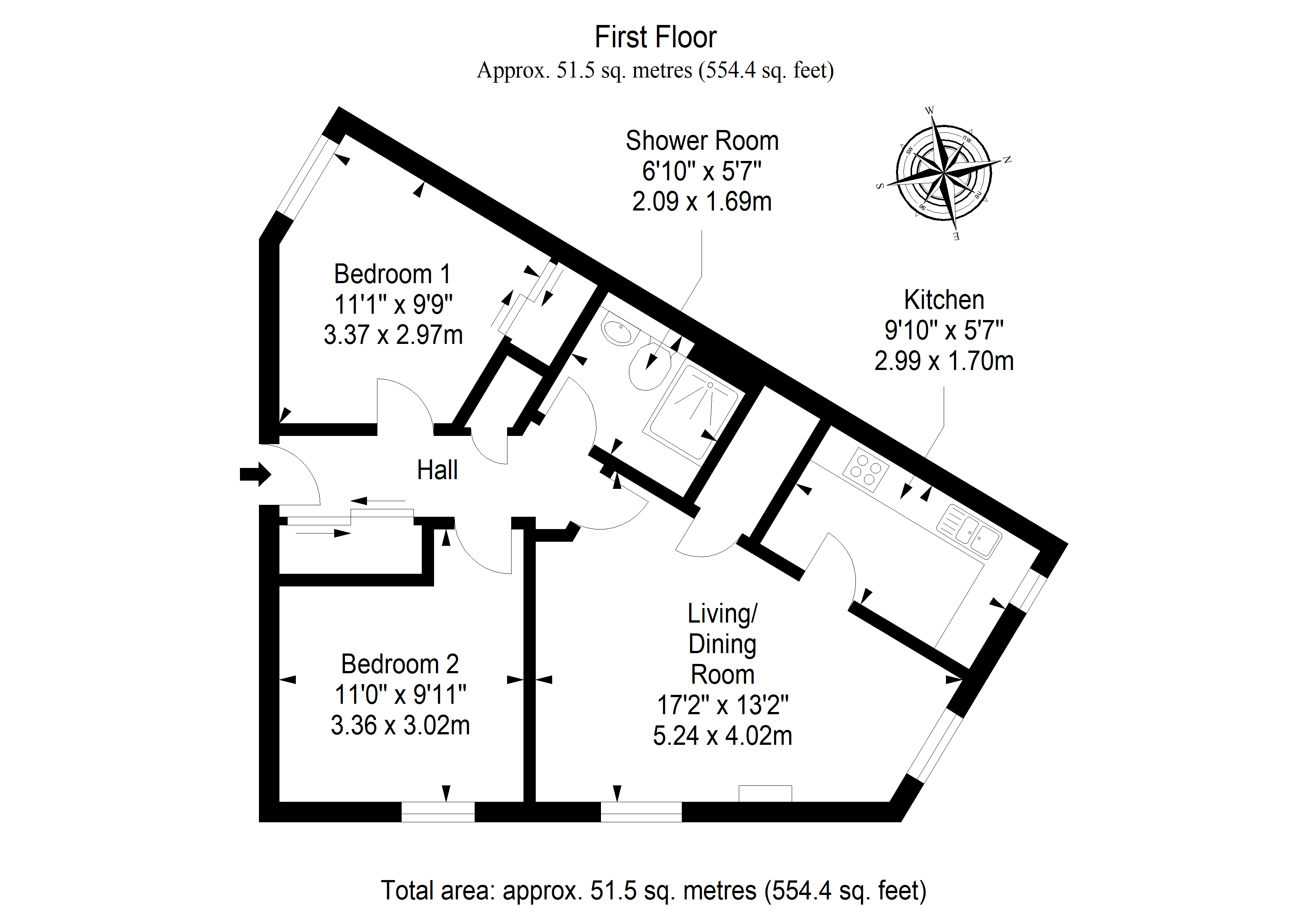 Flat C, Damdale Mews, Peebles floorplan