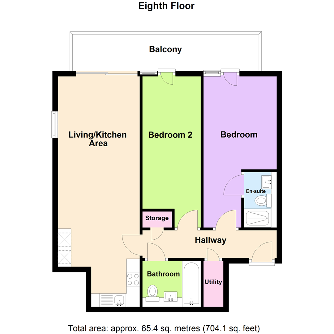 283 St George's Island, 2 Kelso Place, Manchester floorplan