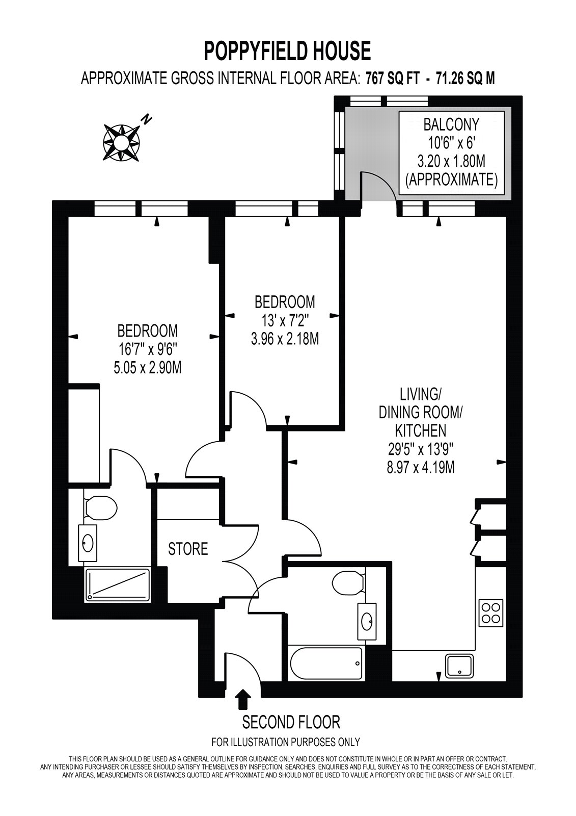 Flat 8,, Poppyfield House, Lewisham floorplan