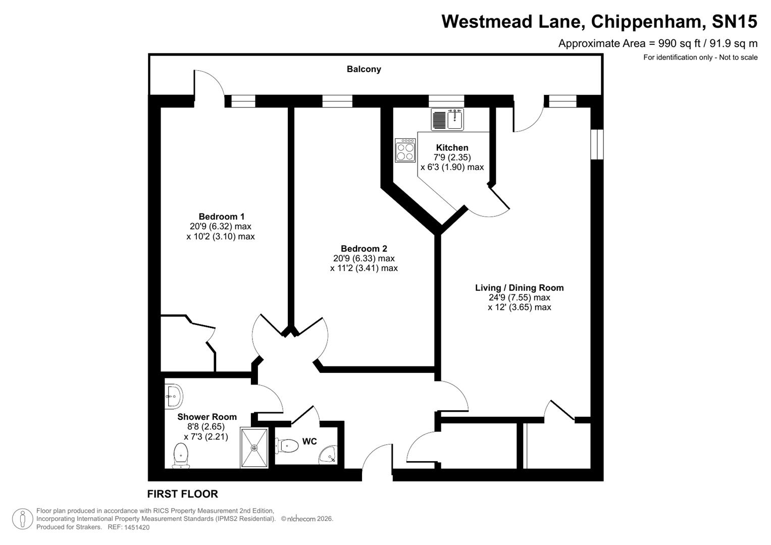 28 Bowles Court, Westmead Lane, Chippenham floorplan