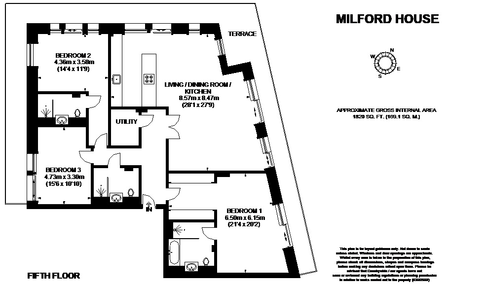 176, Milford House, 190, The Strand, London floorplan