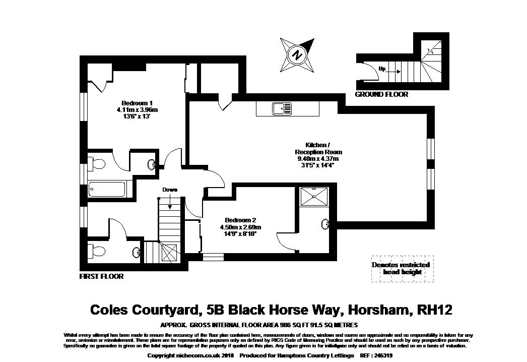 2 Bedrooms Flat to rent in Black Horse Way, Horsham RH12