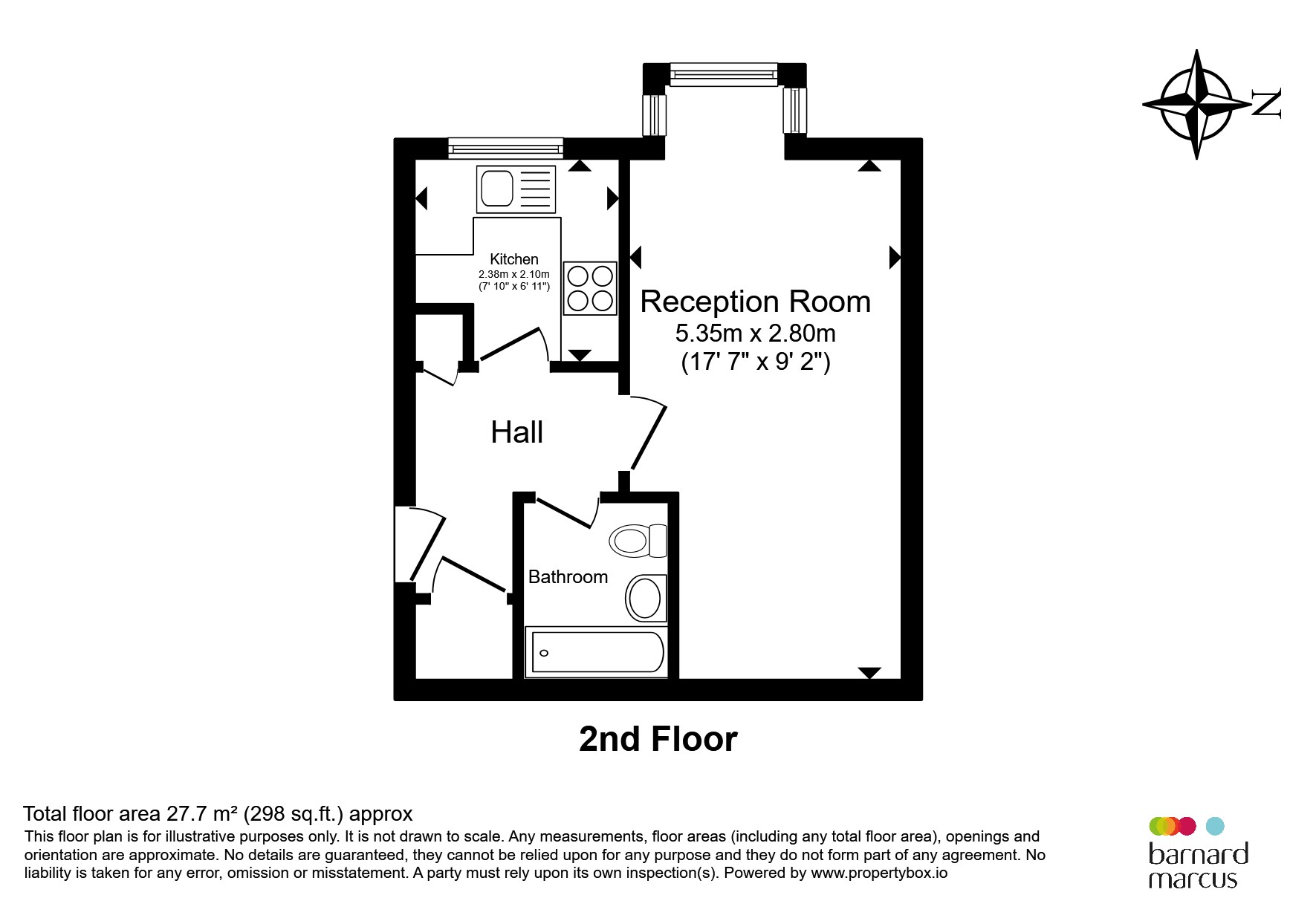 Flat 7, 23, Cotswold Way, Worcester Park floorplan