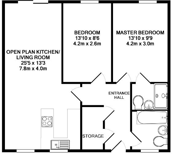 27 Sharpthorn court, 2 Fleet Street, Brighton floorplan