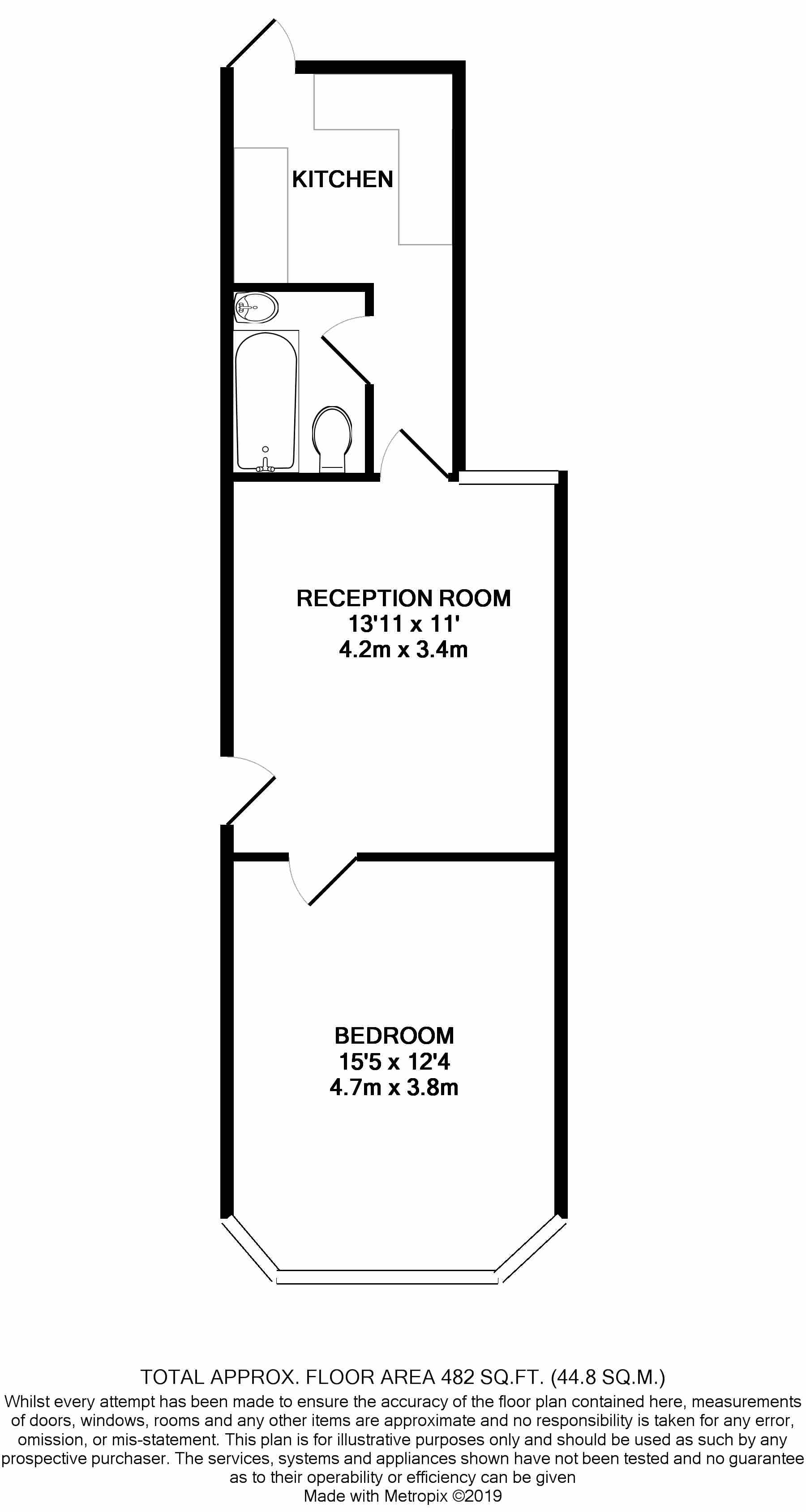 1 Bedrooms Flat to rent in Heathfield Road, Croydon CR0