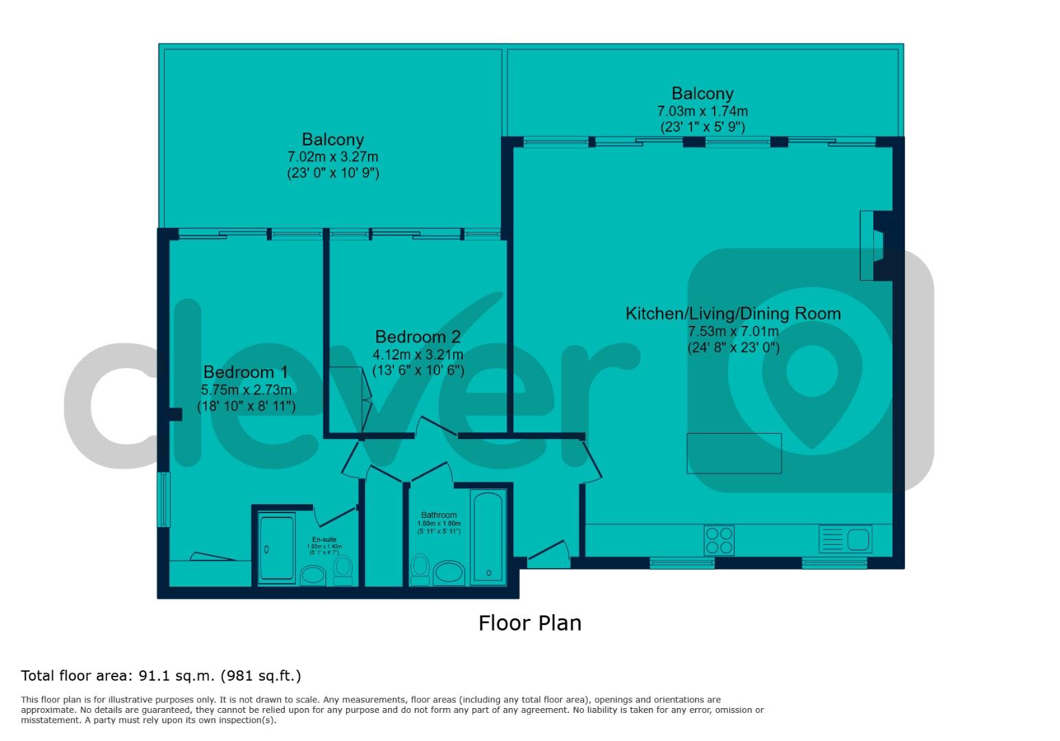 44, Ocean Court, Plymouth floorplan