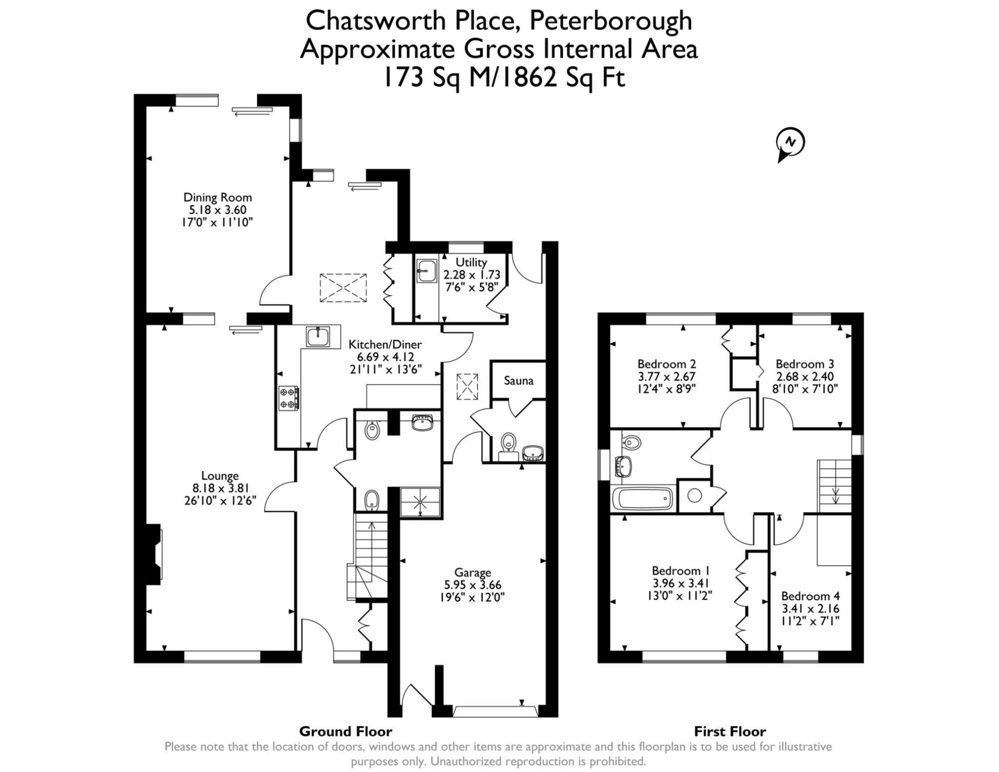 2 Chatsworth Place, Peterborough floorplan