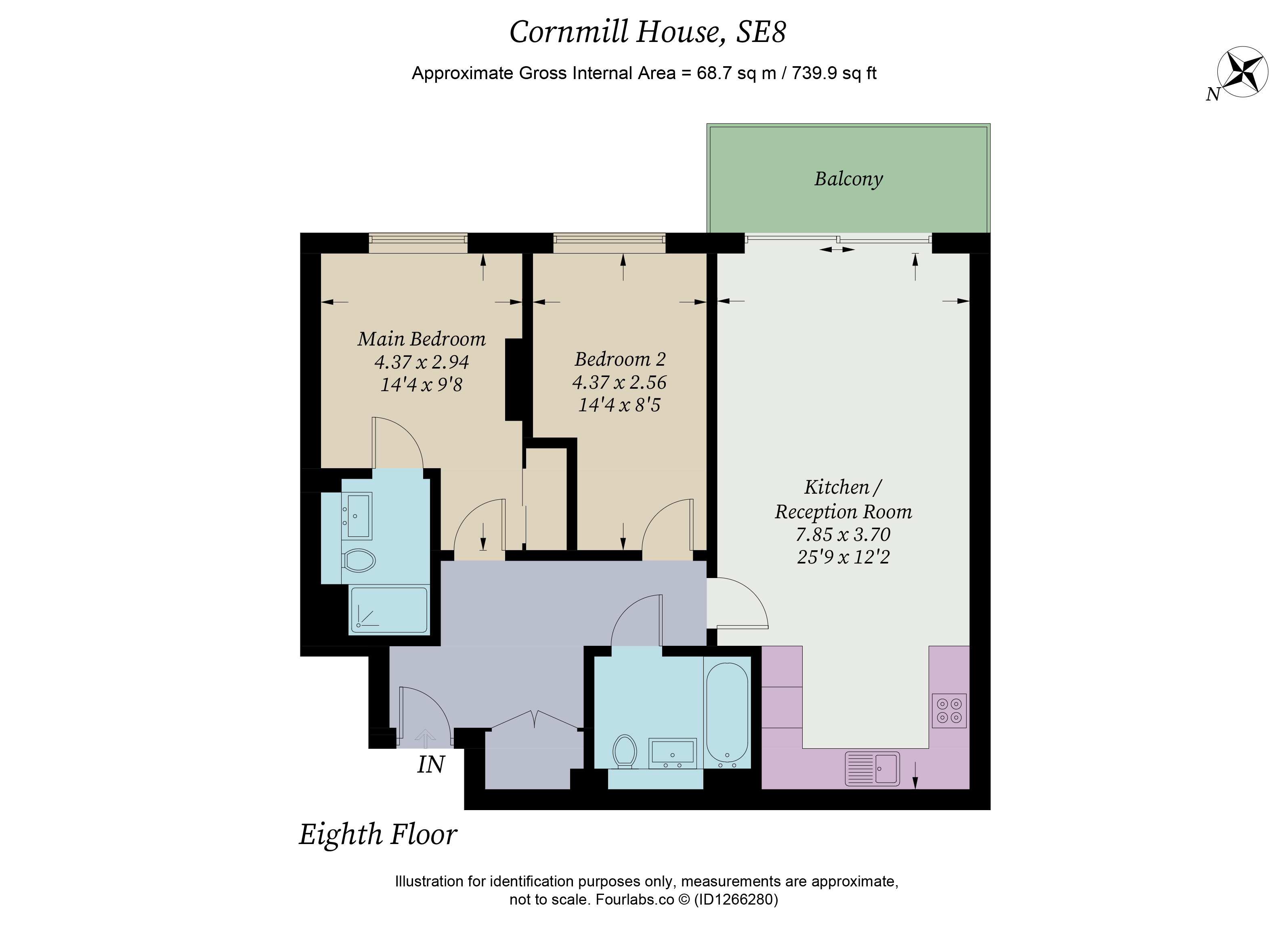 Apartment 36, Cornmill House, 4, Wharf Street, London floorplan