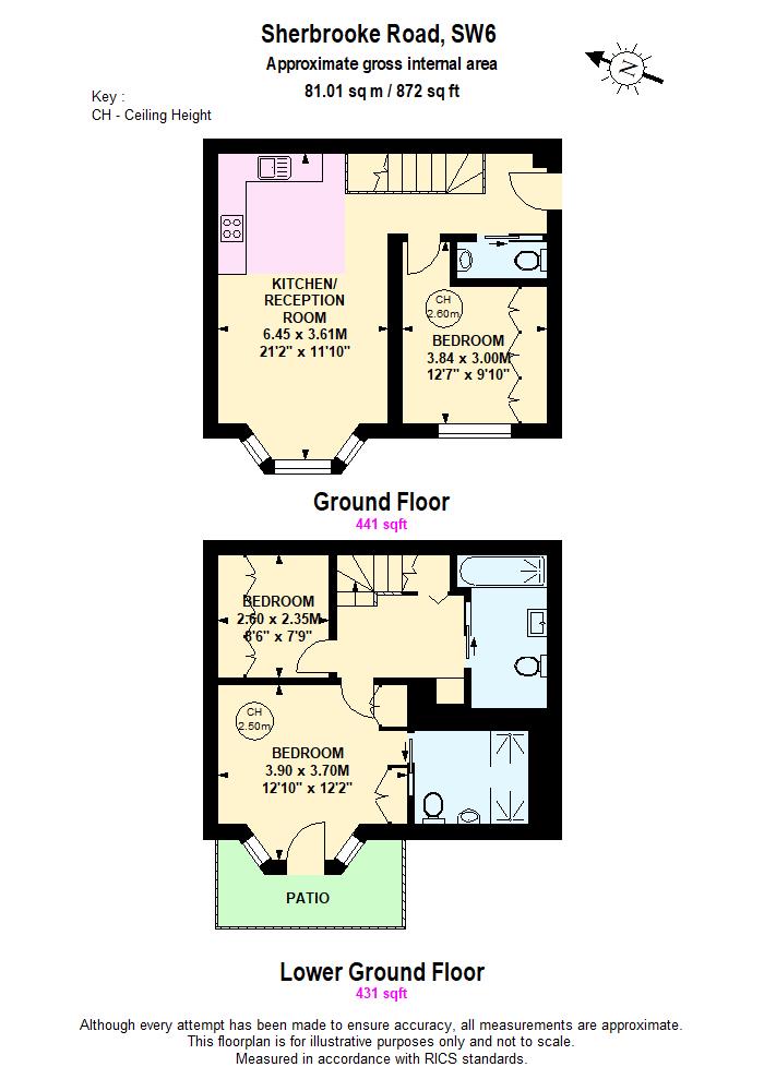 Flat 1, 57, Sherbrooke Road, London floorplan