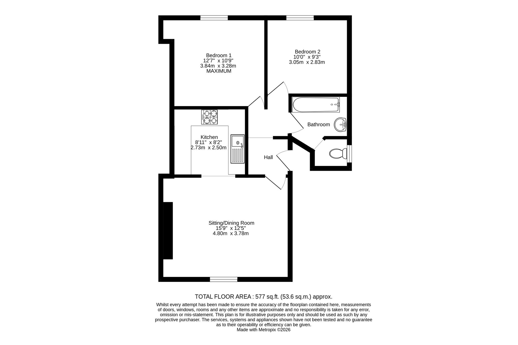 Flat 3, 10 Park Road, Cromer floorplan