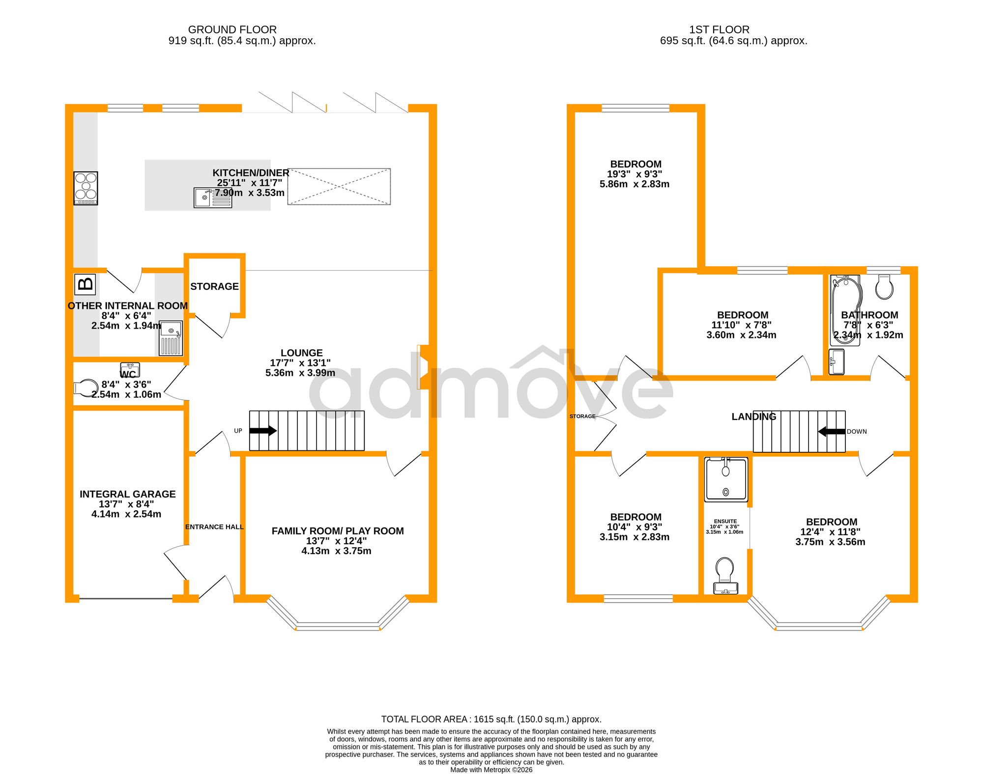 163 Thelwall New Road, Warrington floorplan