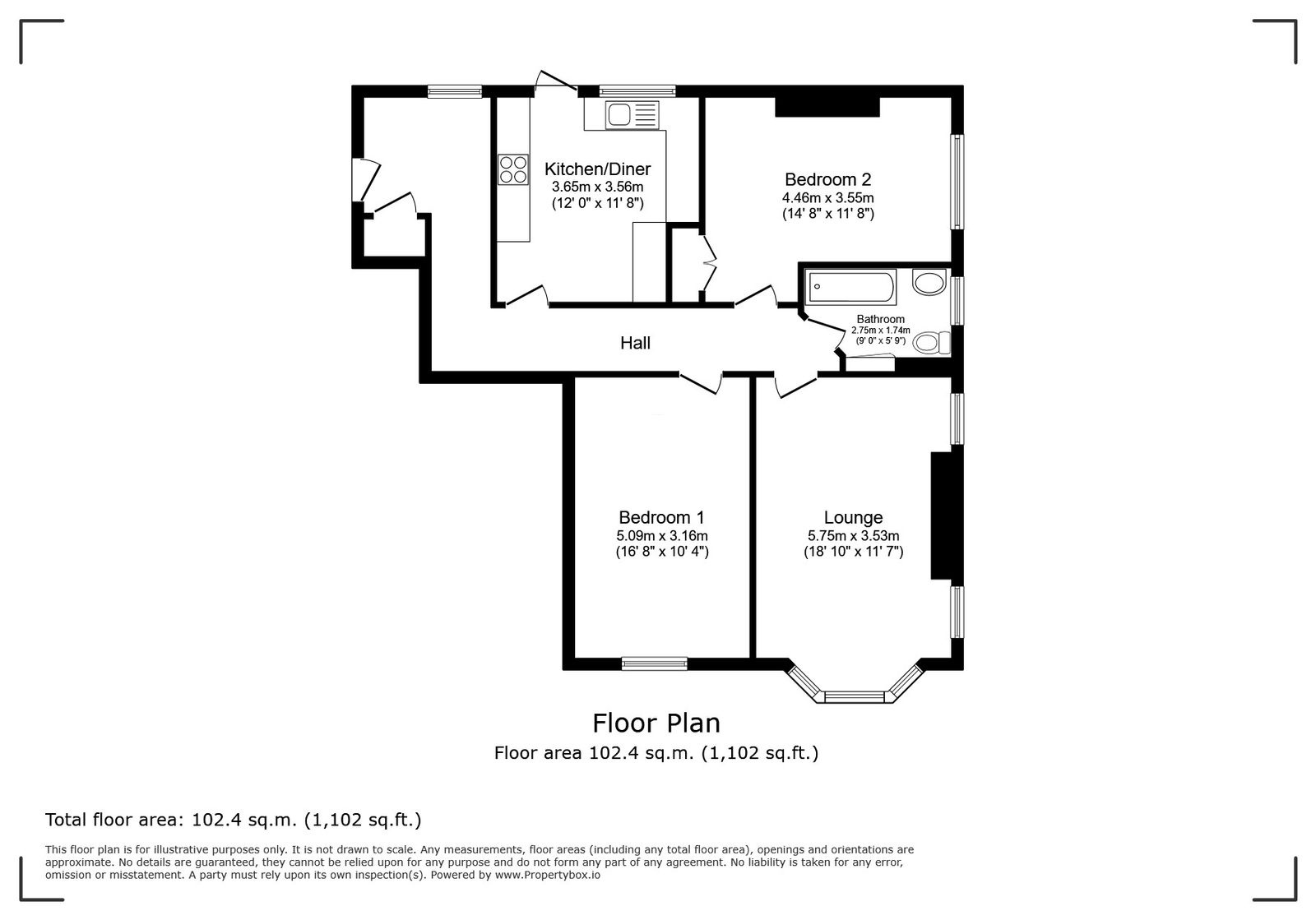 Flat 4, Gloucester Place, Brighton, BN1 4AA, Brighton floorplan