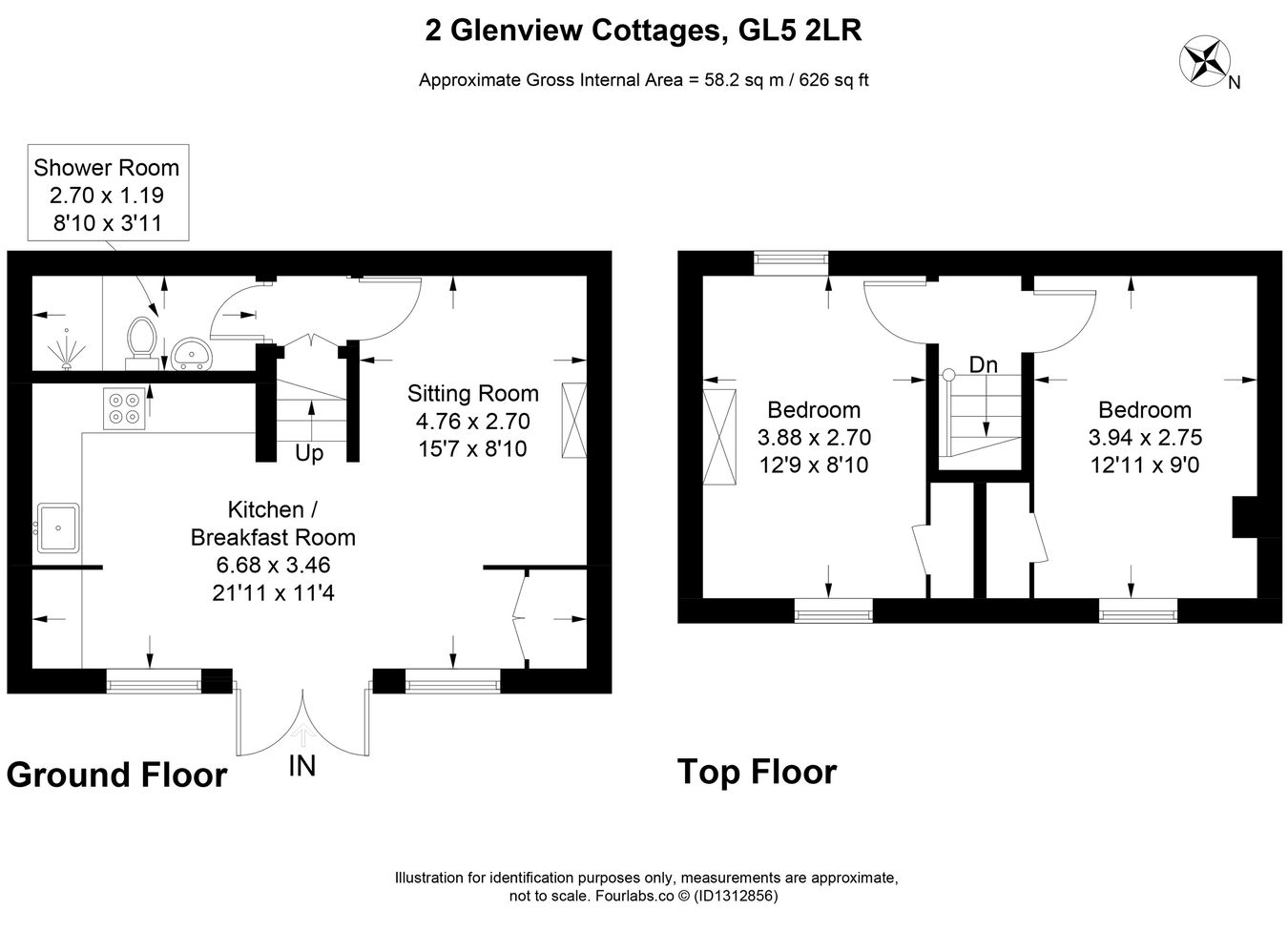2 Glenview Cottages, Butterrow Hill, Stroud floorplan