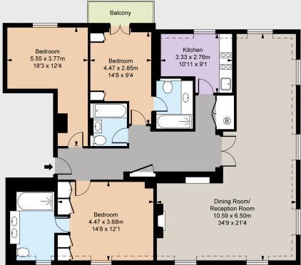 3 Bedrooms Flat to rent in Observatory Gardens, High Street Kensington W8