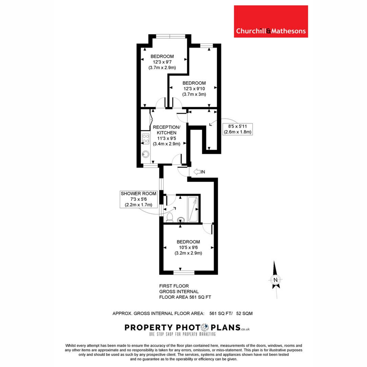 Flat Flat 3, 16, Hereford Road, London floorplan