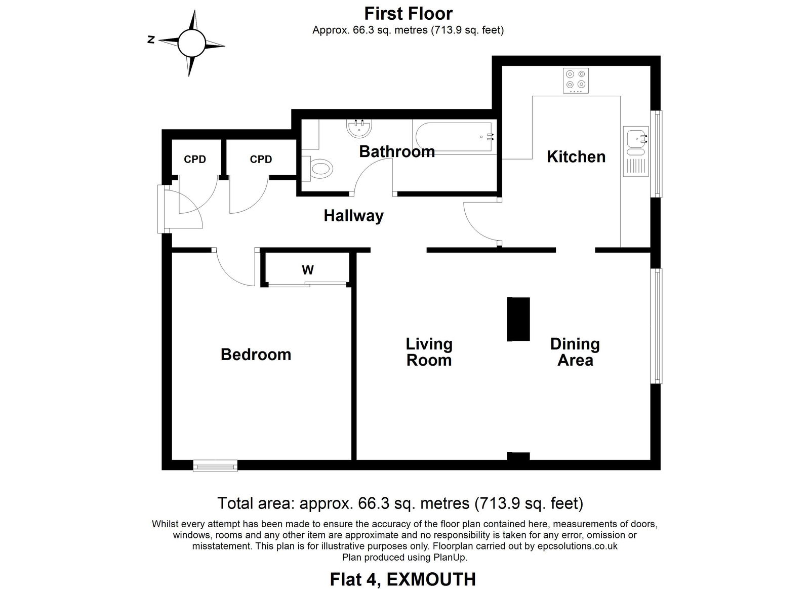 43,Flat 4, Exeter Road, Exmouth floorplan
