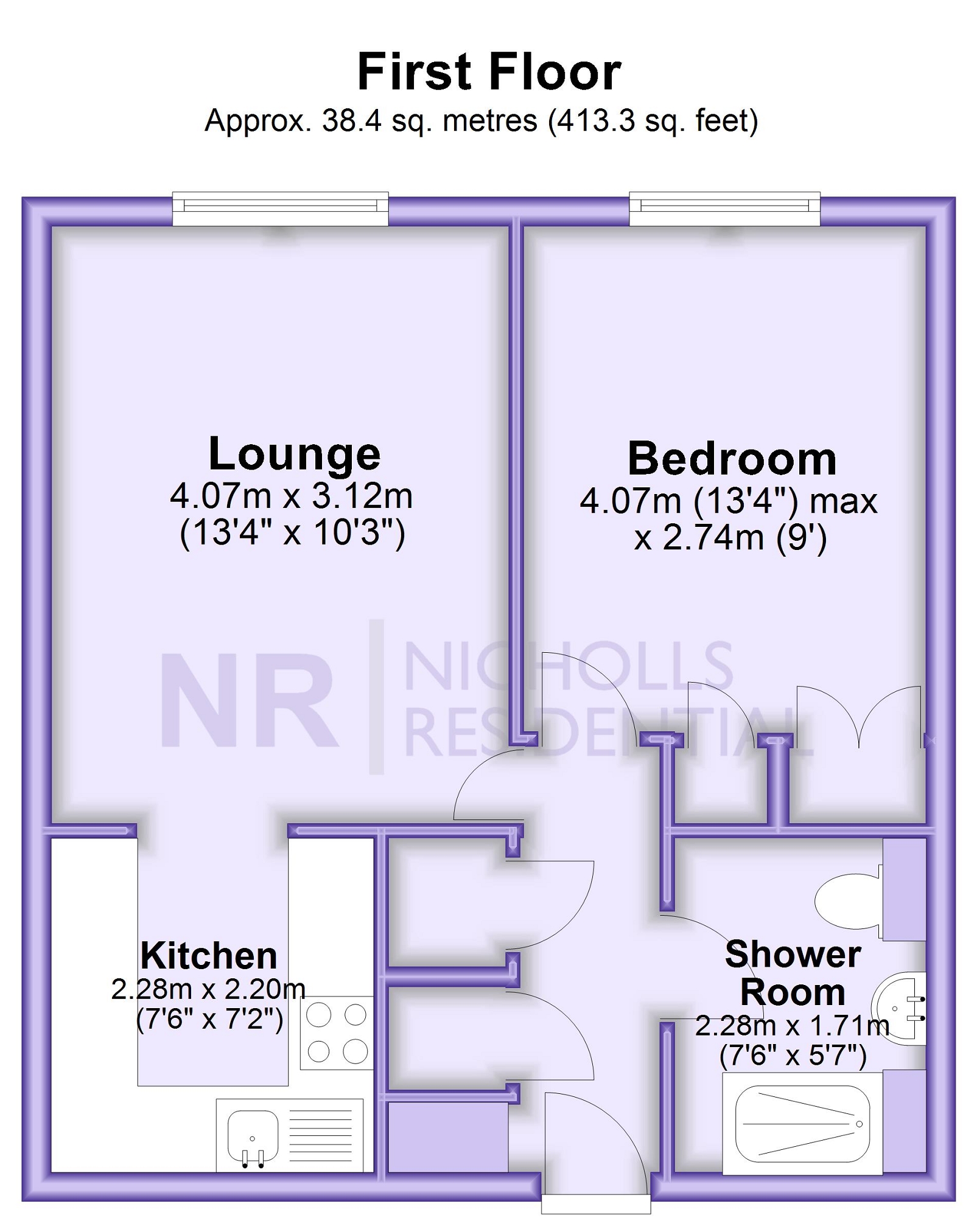 Flat 19, Brook Court, Wordsworth Drive, North Cheam floorplan