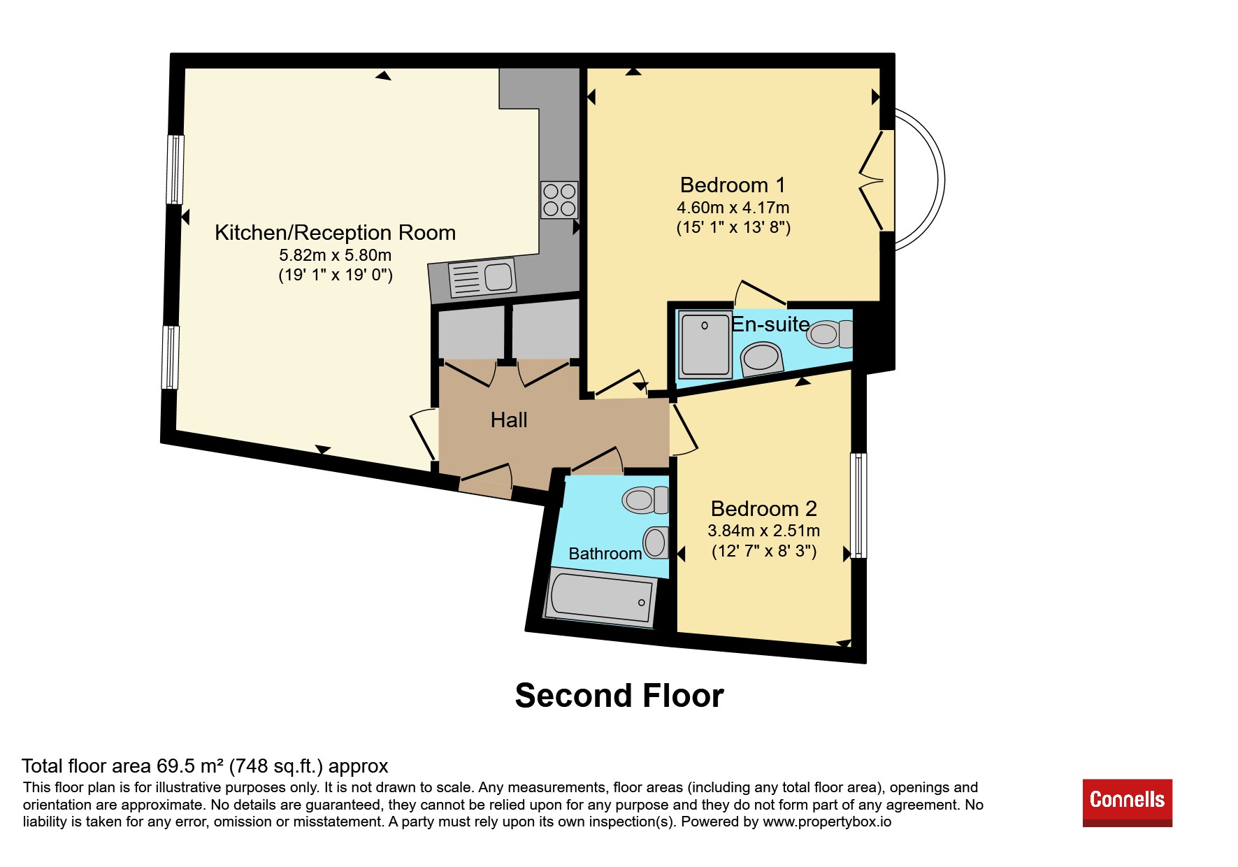 Flat 5, Fountain Court, 21, Raven Close, Watford floorplan