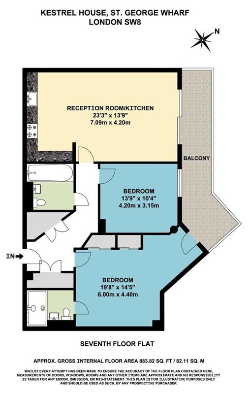 848, KESTREL HOUSE, ST GEORGE WHARF, London floorplan