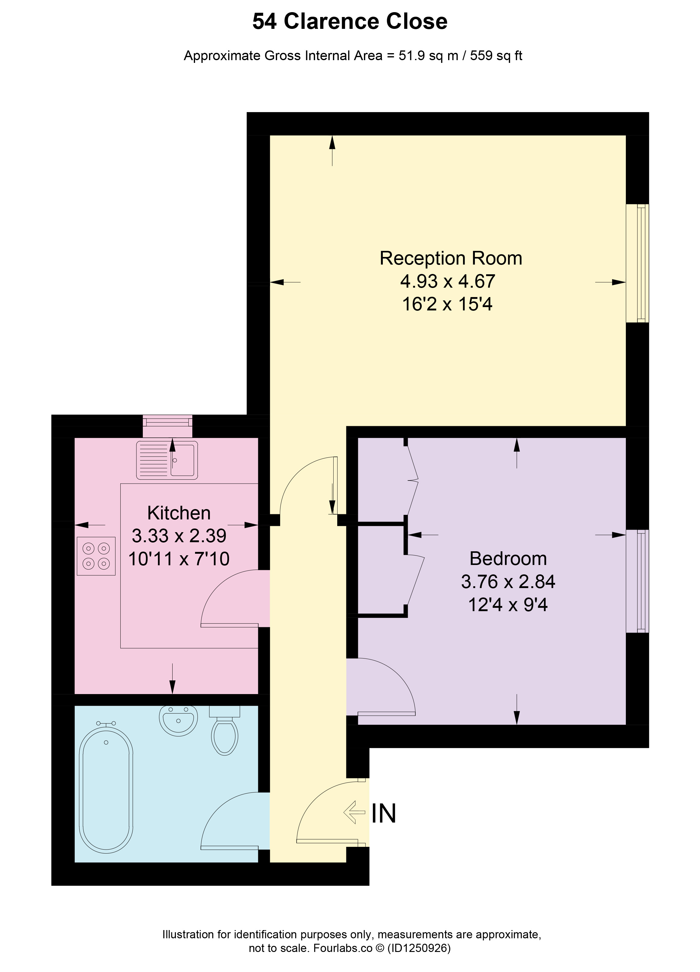 54, Clarence Close, Barnet floorplan