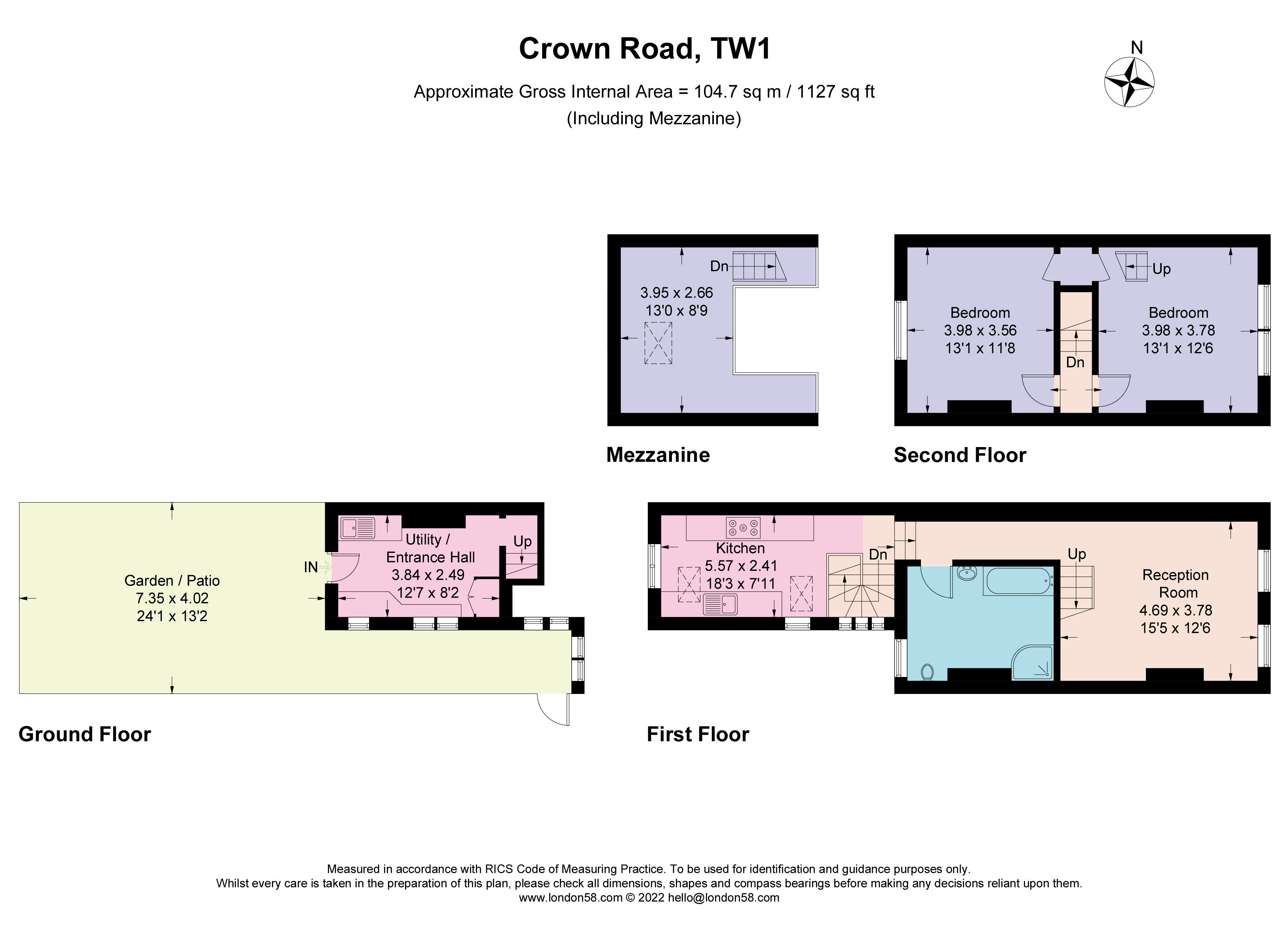 Crown Road, St Margarets, Twickenham TW1, 2 bedroom flat for sale