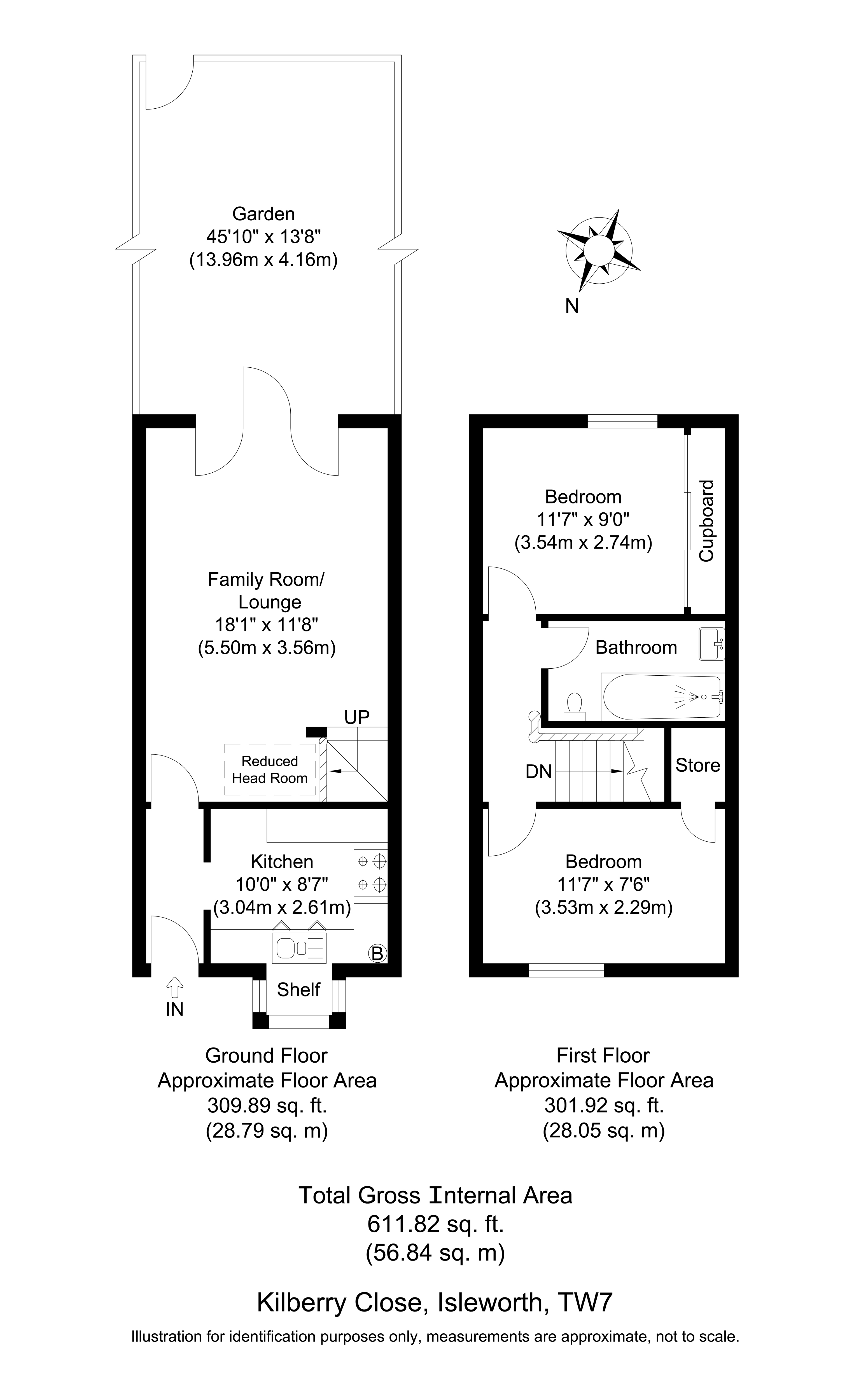 2 Bedrooms Terraced house for sale in Kilberry Close, Osterley, Isleworth TW7