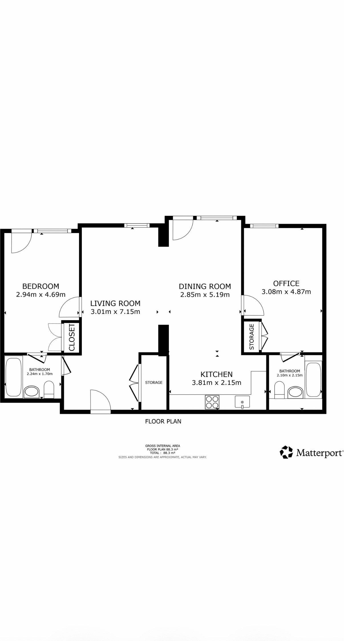 407 Block A, 2 Hulme Street, Salford floorplan