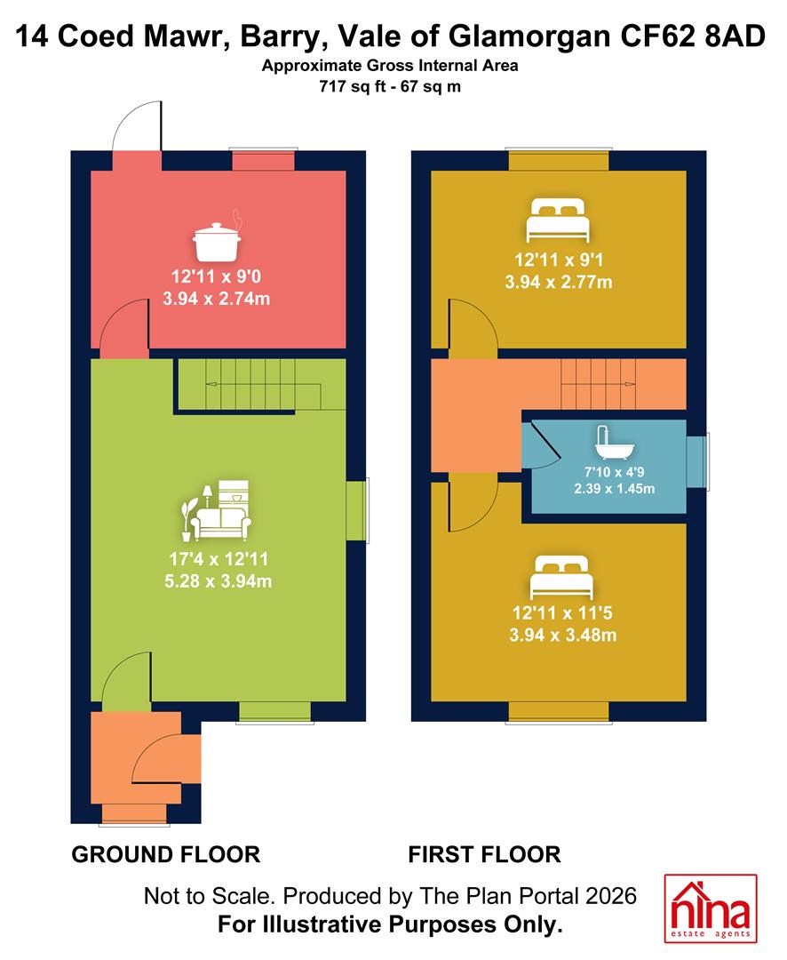 14, Coed Mawr, Barry floorplan