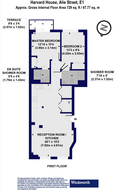 Flat 2, Harvard House, 26, Alie Street, London floorplan