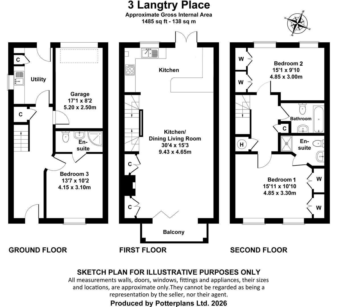 3 Langtry Place, Castle Road, Cowes floorplan