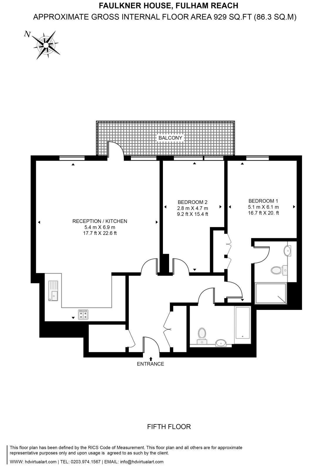195 Faulkner House,, Tierney Lane, Hammersmith floorplan