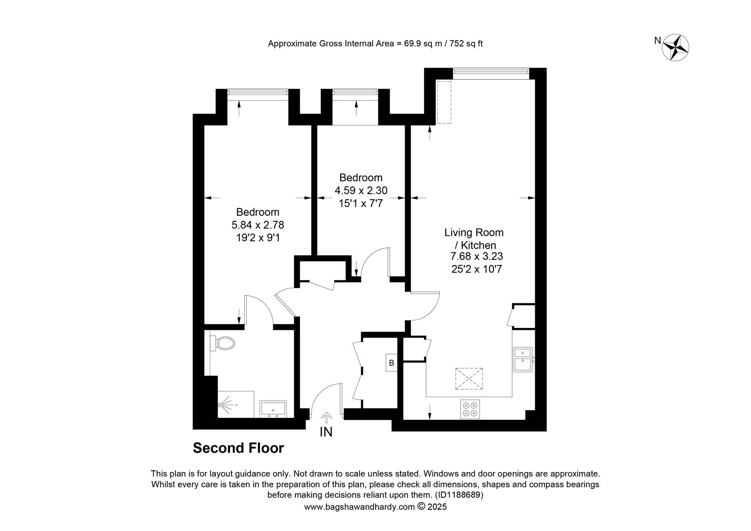 Flat 28 Fitznell Court, 12 Pond Hill Gardens, Sutton floorplan