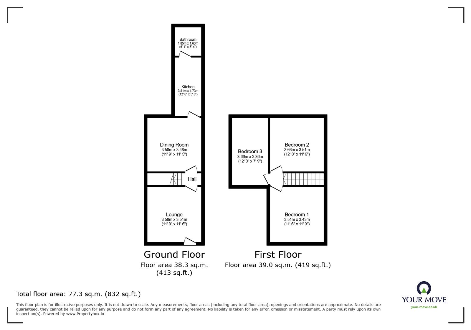 32, Queen Street, Staffordshire floorplan