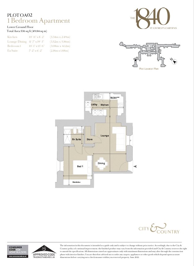 OA 02,, The 1840, St. George's Gardens, London floorplan