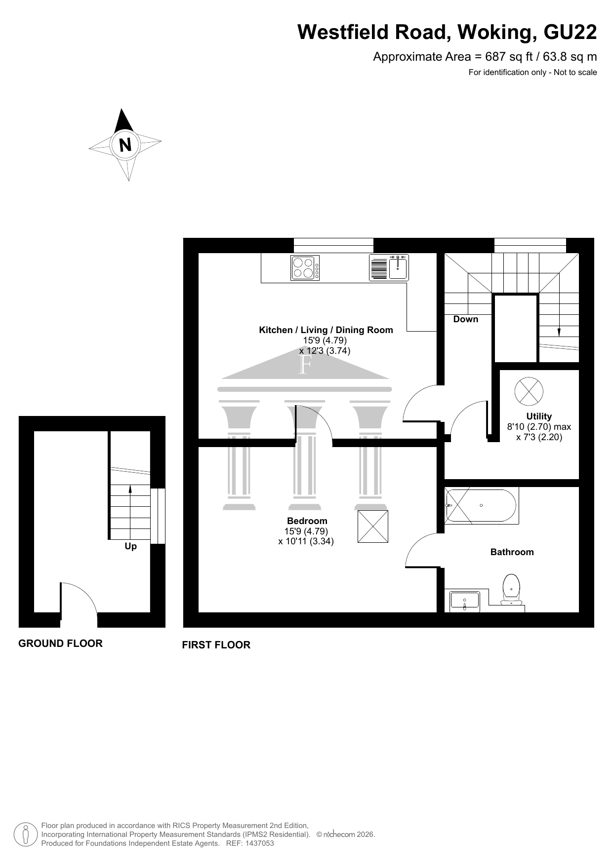 Flat 2 Tilia Copse, 33 Westfield Road, Woking floorplan