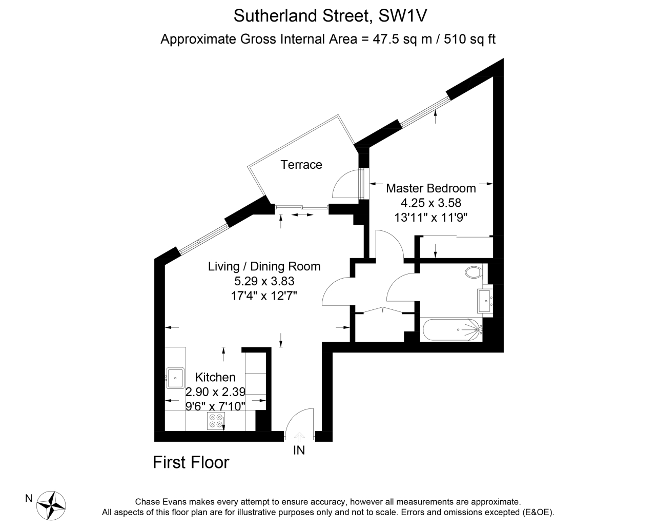 Flat 5 Ebury Apartments, 1b, Sutherland Street, Pimlico floorplan